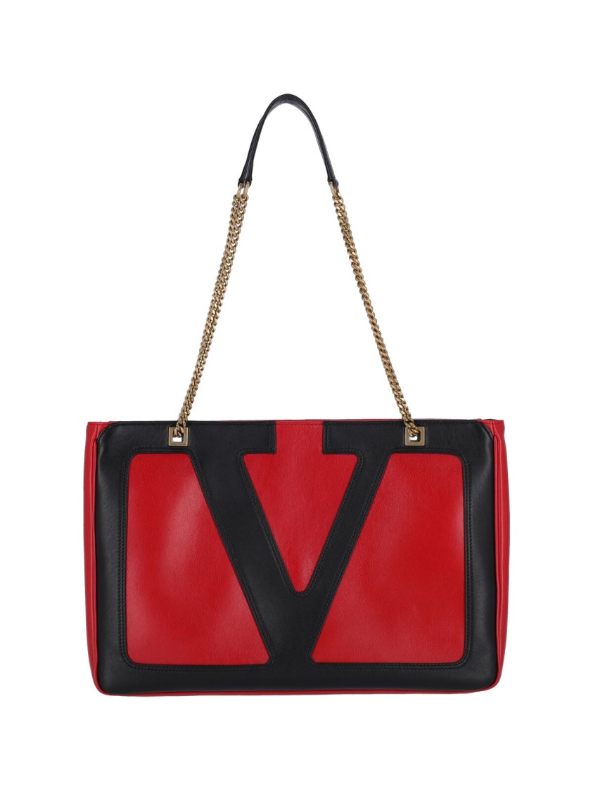 トートバッグ Valentino Garavani Structured Red Shoulder Bag With Iconic Valentino Garavani Structured Red Shoulder Bag With Iconic