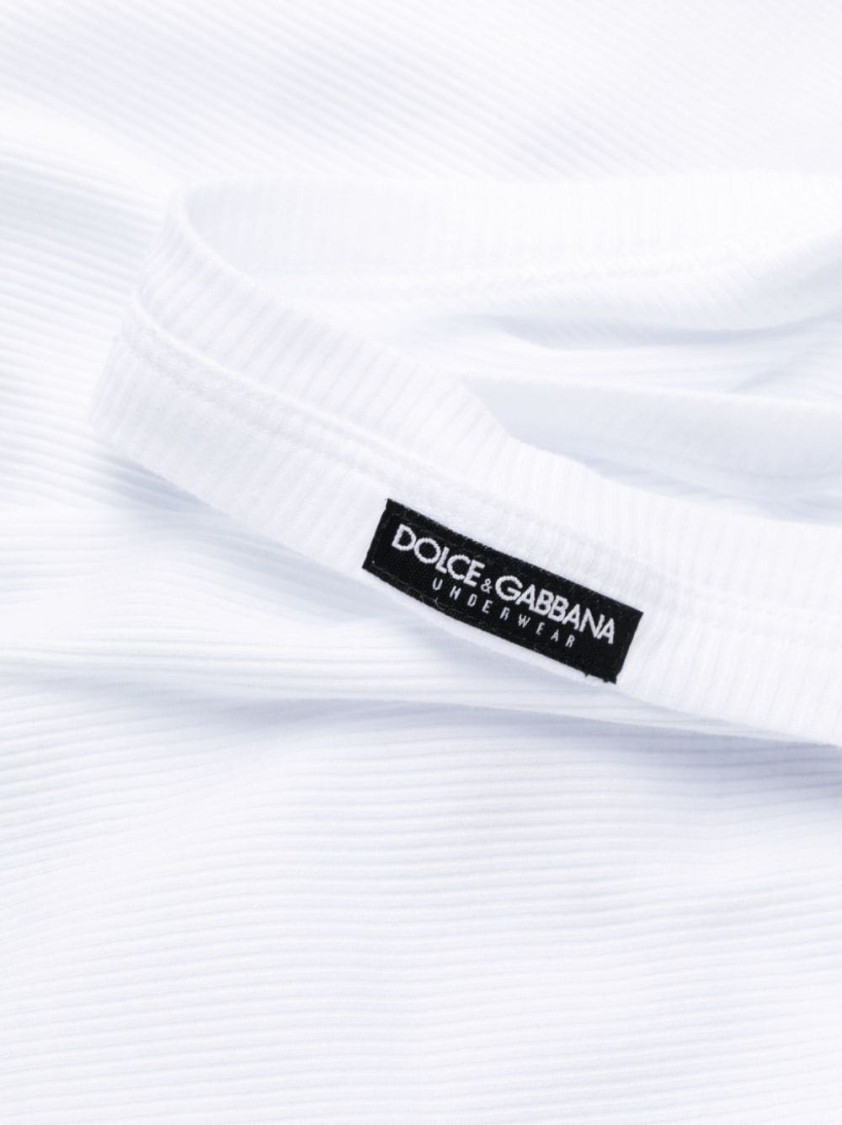 Shop Dolce & Gabbana White Cotton Top Tank
