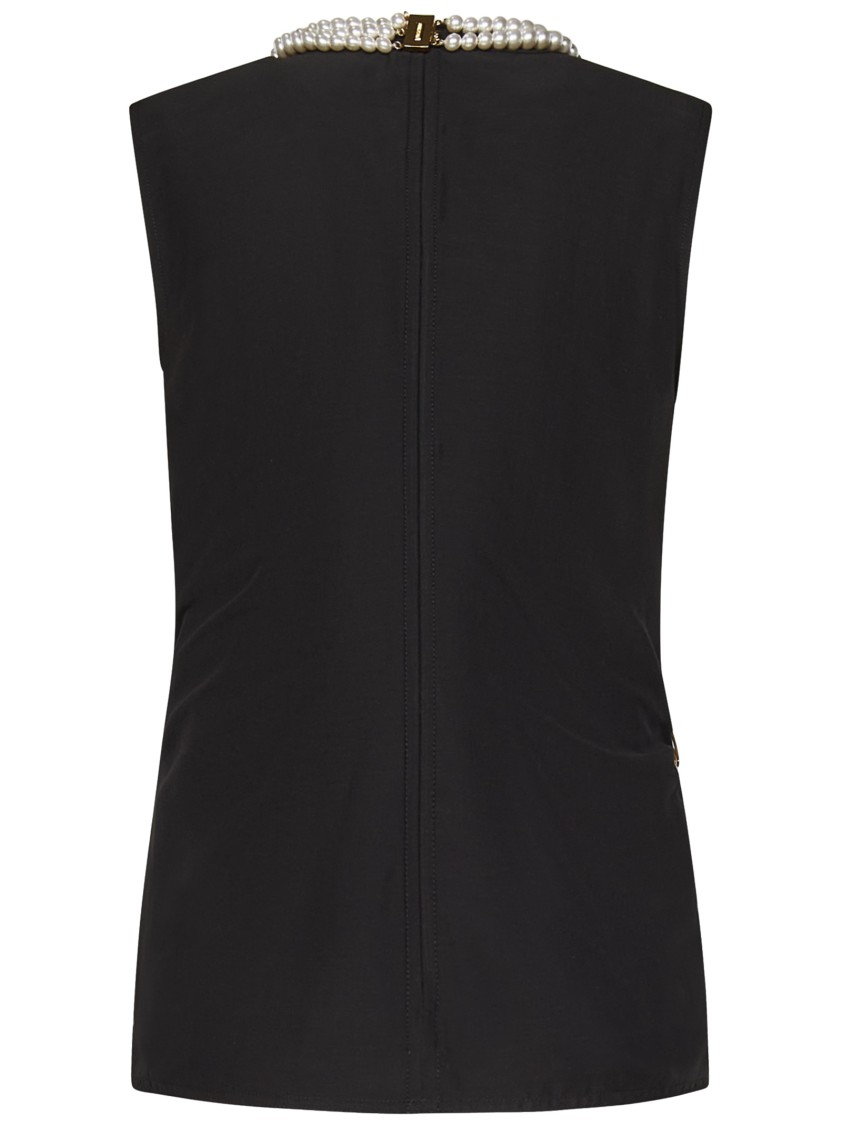 Moschino Flared Hem Knot Detailing Pearl Embellishments