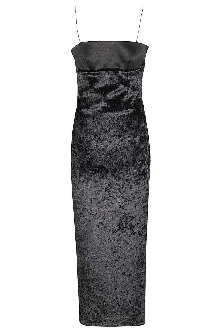 Chb Christian Boaro Velvet Longuette Dress In Multi