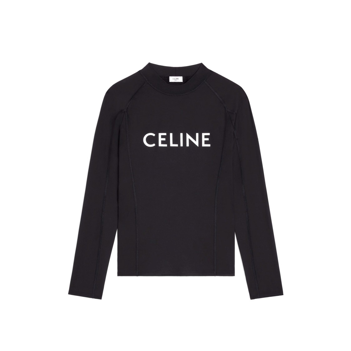Celine Surf Logo Stretch Jersey T Shirt In Black