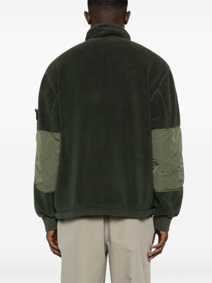 Stone Island Fleece Jacket In Green