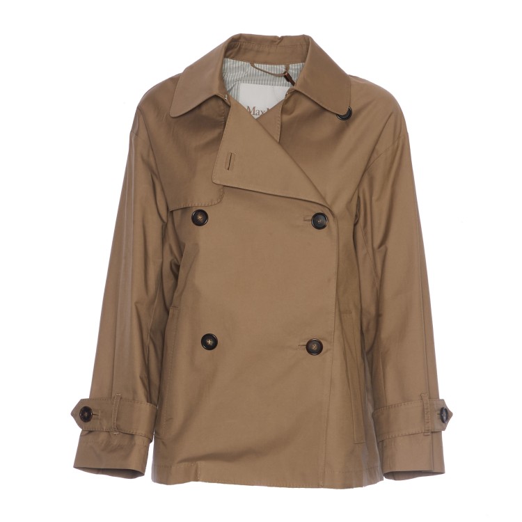 トレンチコート Max Mara Trench Corto Zeno In Twill Antigoccia Short trench coat in water-repellent twill, camel | 