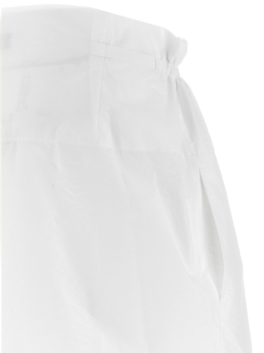 Fabiana Filippi Bag Style Midi Skirt With Drawstring Waist In White