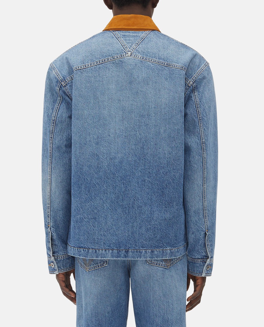 Shop Bottega Veneta Vintage Indigo Denim Jacket In Blue