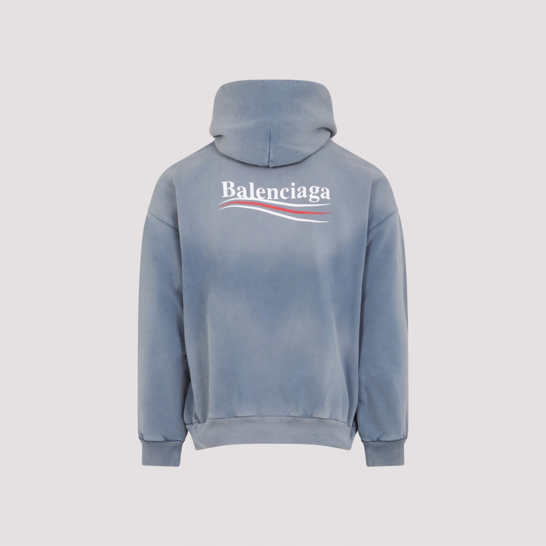 BALENCIAGA BALENCIAGA FADED BLUE COTTON MEDIUM FIT HOODIE