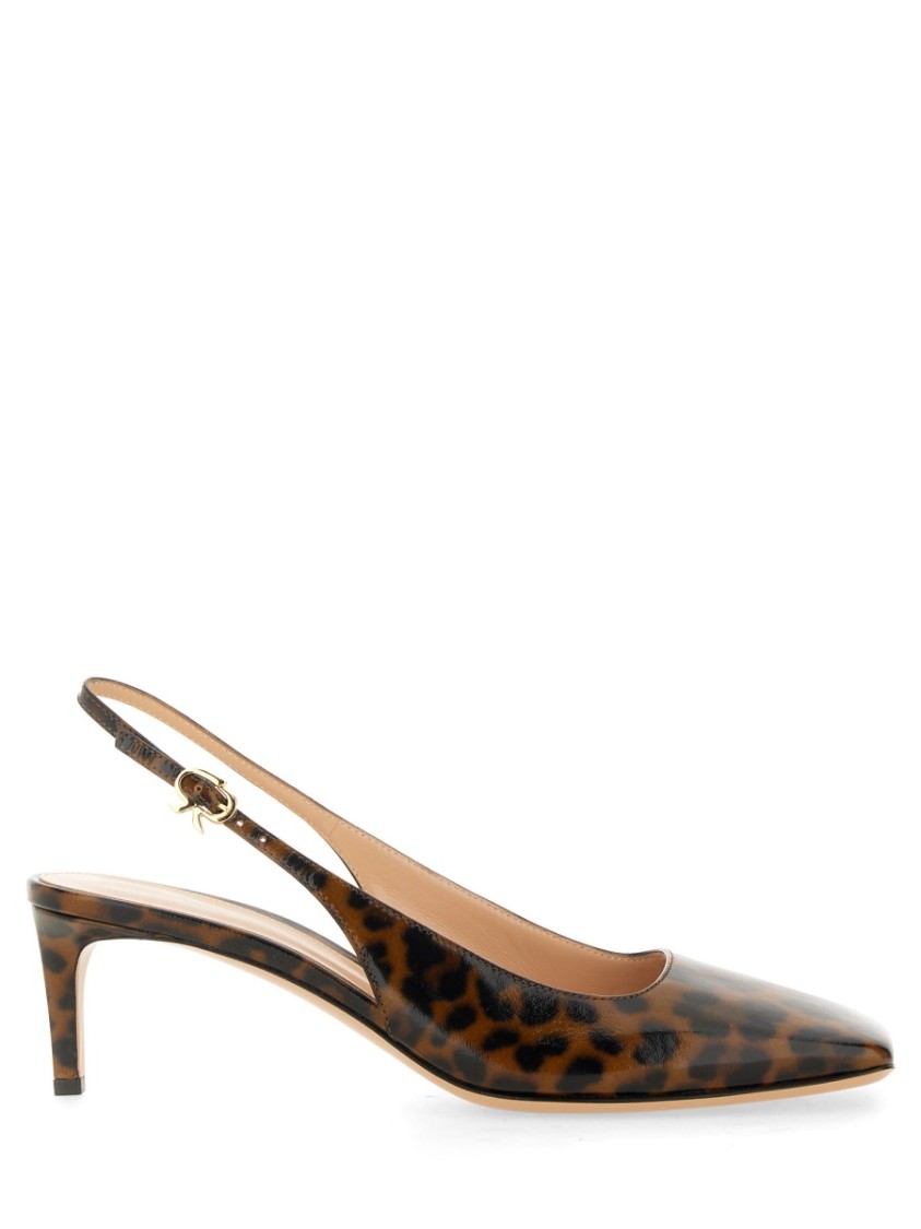Gianvito Rossi Christina Sling 55mm Animal-print Pumps In Brown