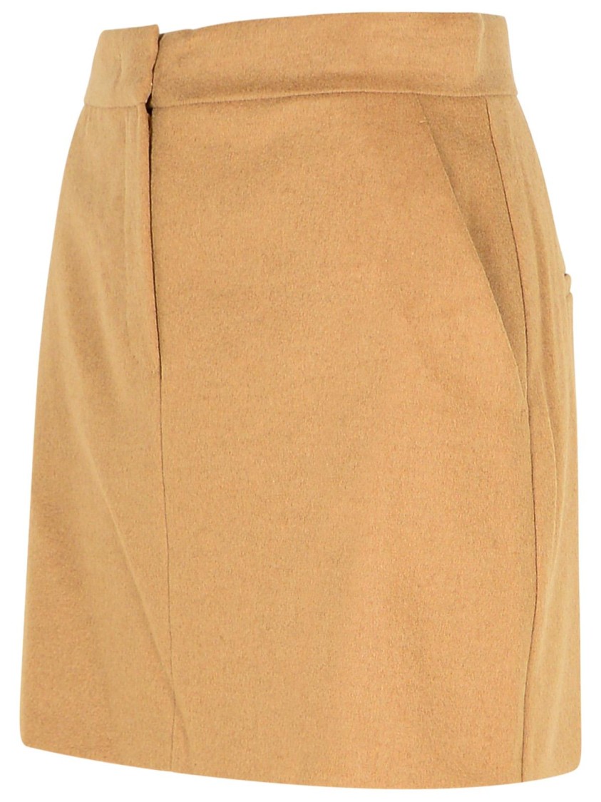 Max Mara Ancella Straight Hem Mini Skirt In Brown