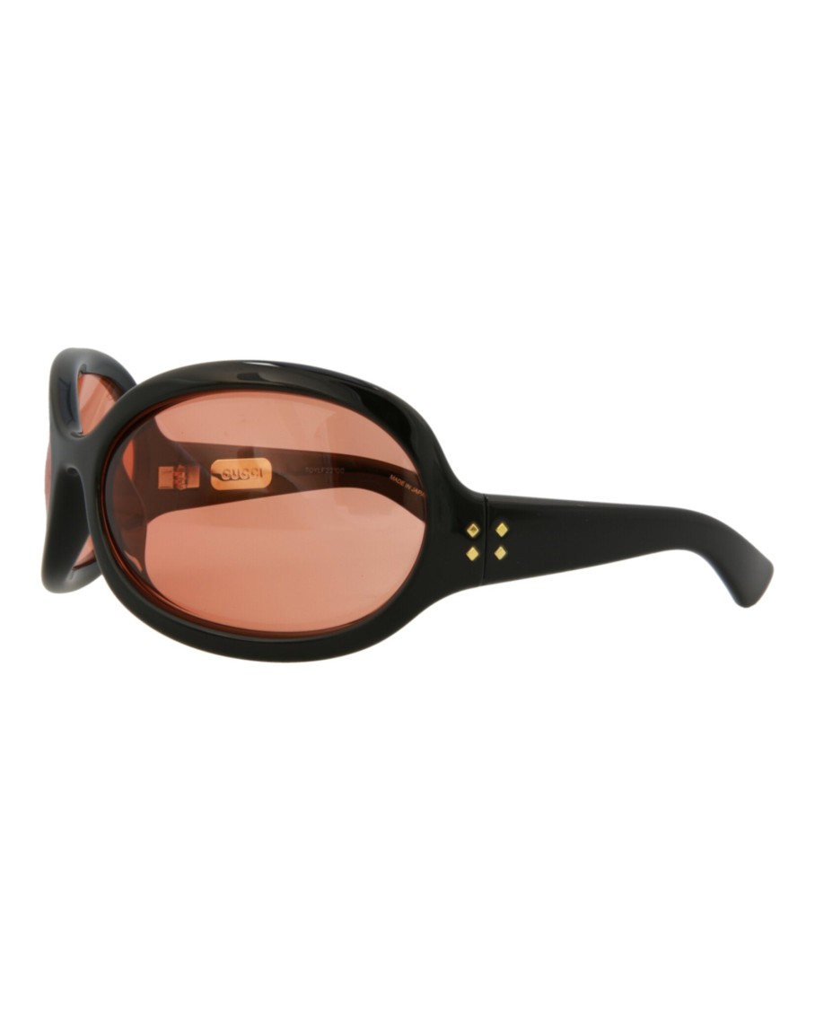 Gucci Novelty 77mm Oversize Shield Sunglasses In Black