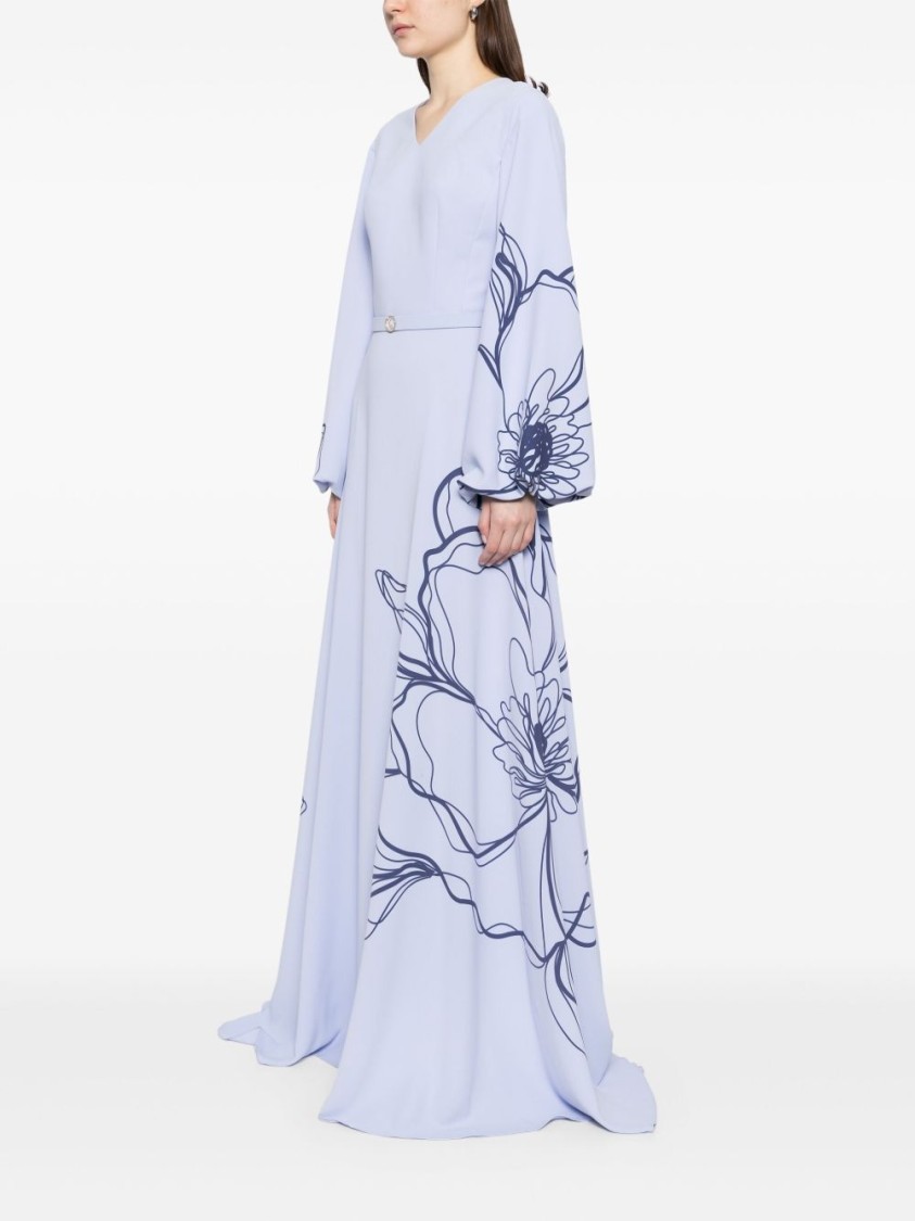 Saiid Kobeisy Floral Printed Kaftan In Purple