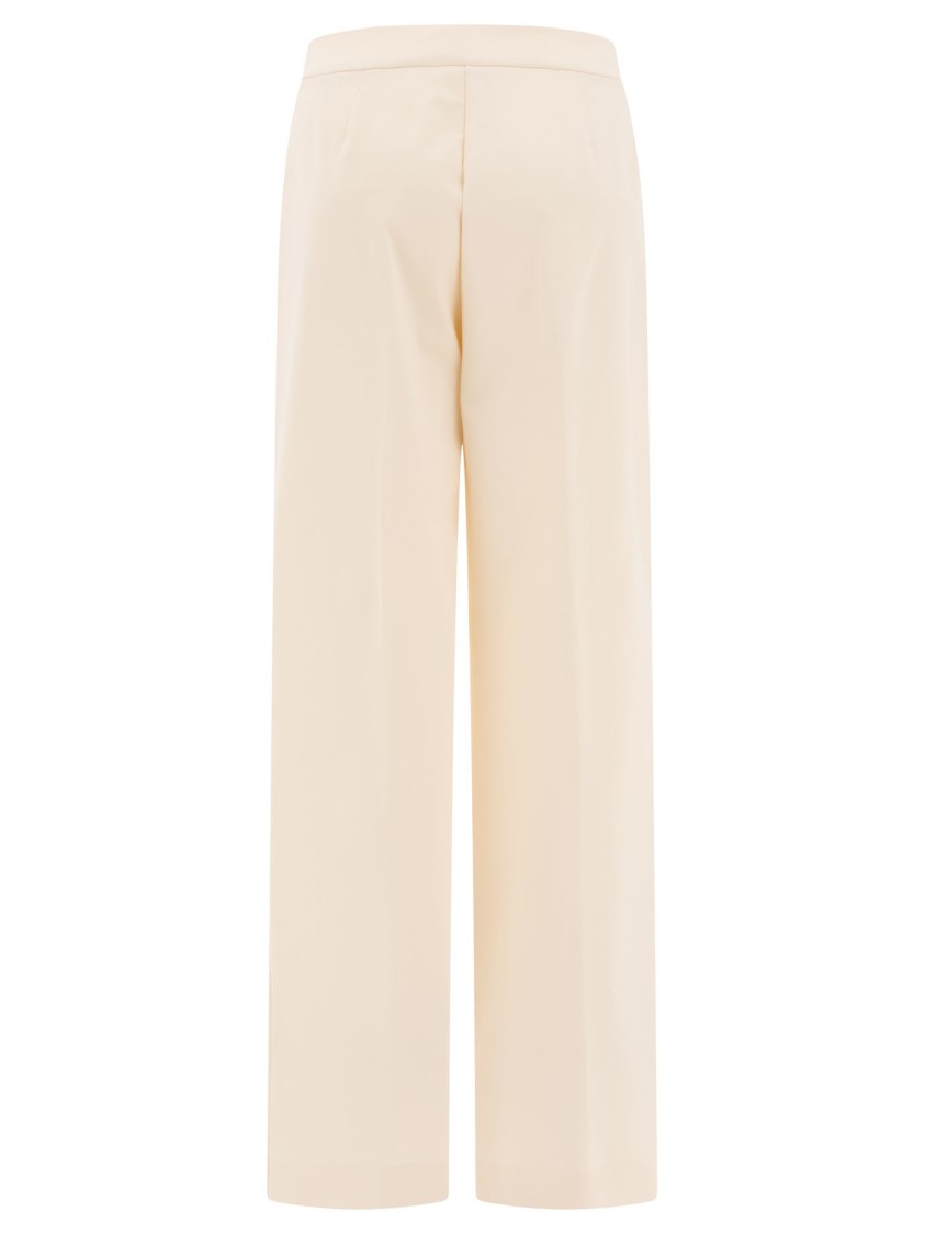 Max Mara Straight-leg Trousers With High Listed Waistband In Neutral
