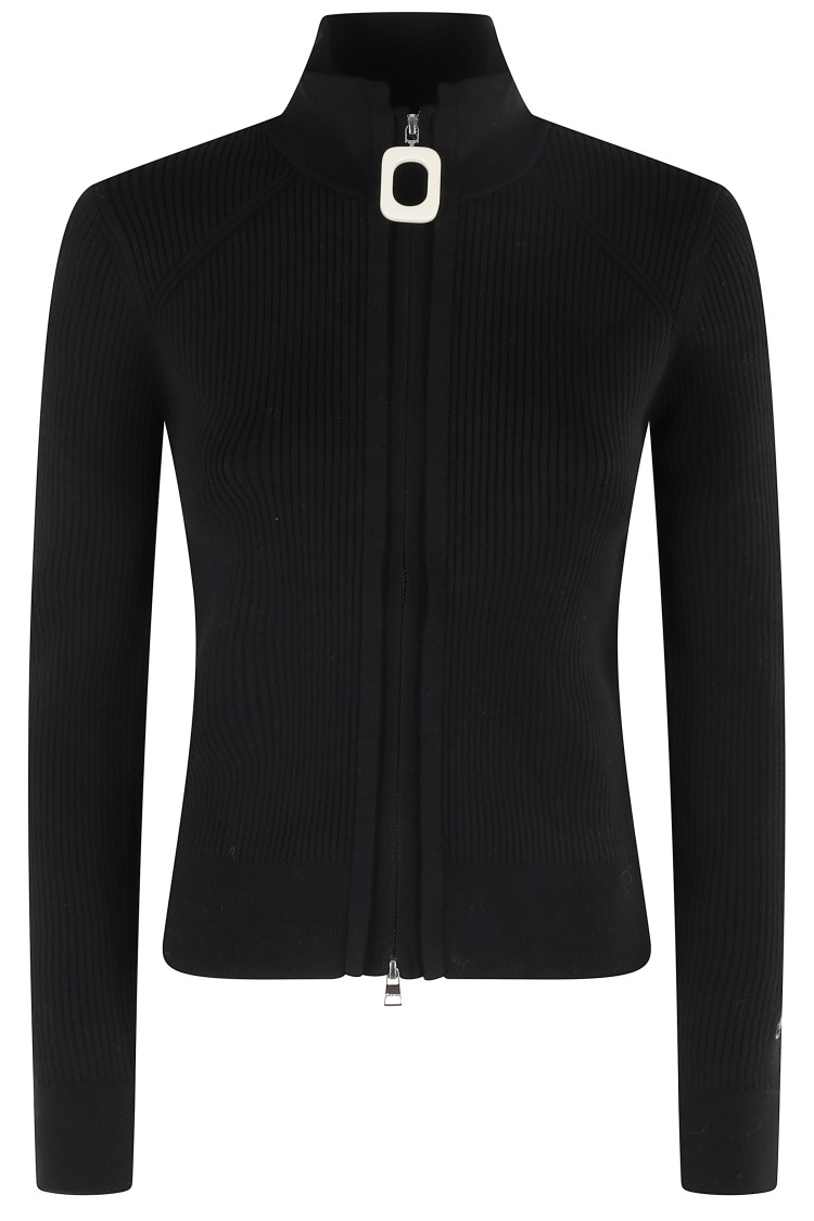 Jw Anderson J. W. Anderson Fitted Cardigan With Zipper In Black