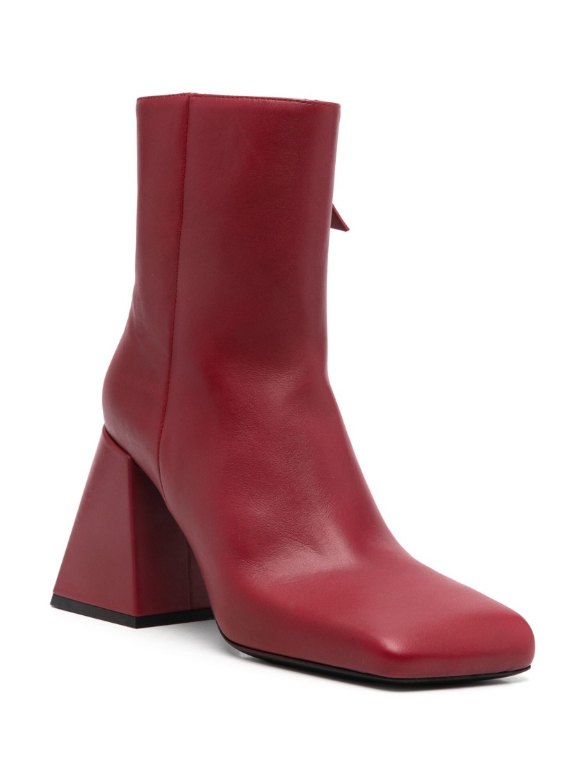 Vic Matie Vic Matié Red Ankle Boots With Mid Block Heel In Red