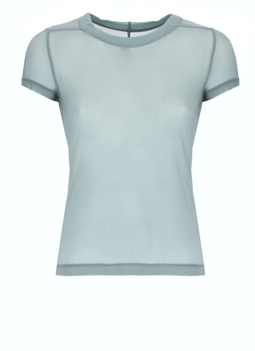 Rick Owens Sheer Light Blue Crew Neck T-shirt In Blue