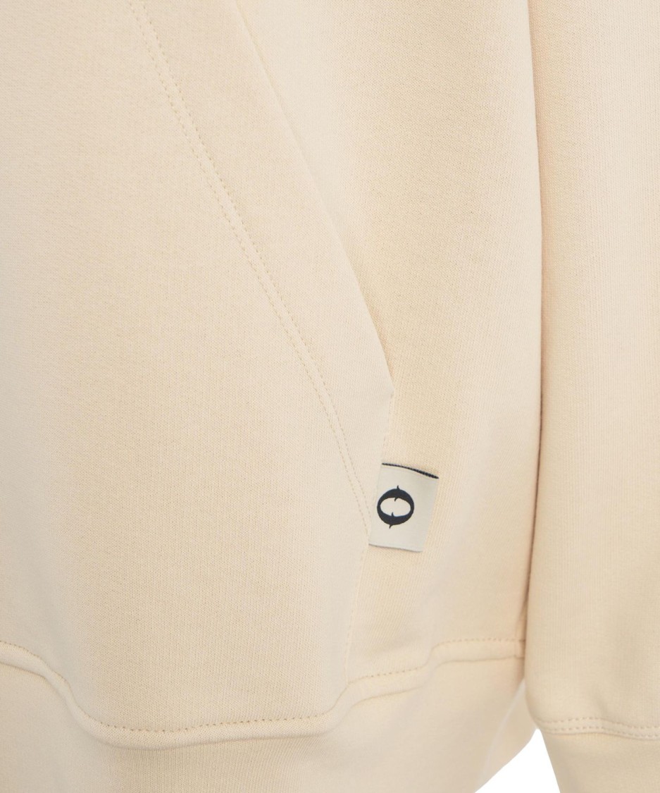 Ottod'ame Oversized Beige Hoodie With Zip Closure In Neutrals