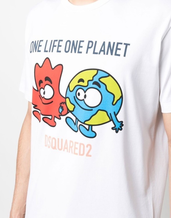 DSQUARED2 Tシャツ ONE LIFE ONE PLANET Dsquared2 One Life One Planet Logo T-Shirt | THE LIST