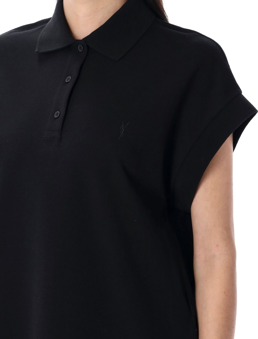 Shop Saint Laurent Cassandre Piqué Polo Shirt
