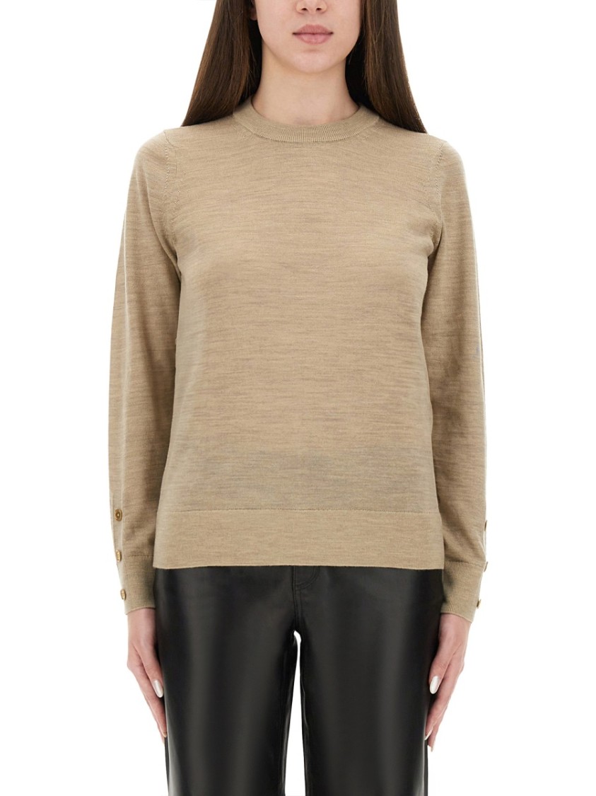 Michael Michael Kors Regular Fit Merino Wool Sweater In Neutral