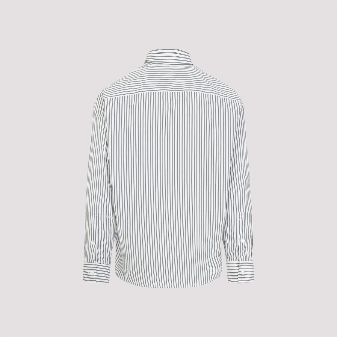 Burberry Striped Long-sleeved Shirt In White