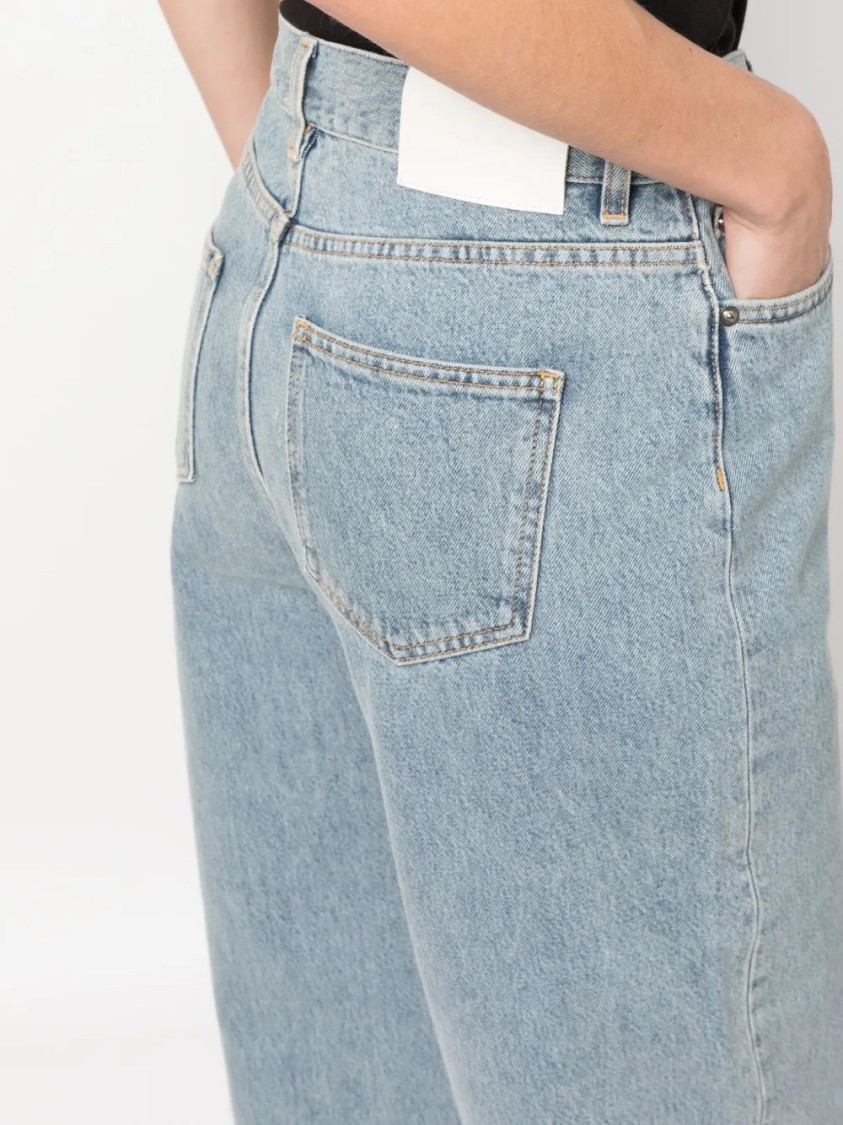 LOULOU STUDIO LOULOU STUDIO LIGHT BLUE LIGHT-WASH WIDE-LEG JEANS