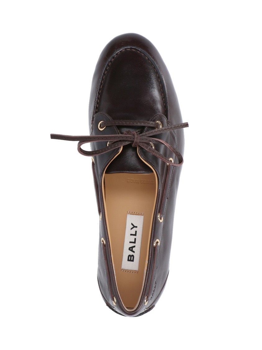 Bally Round Toe Slip-on Moccasins With Tonal Logo Detail In Black