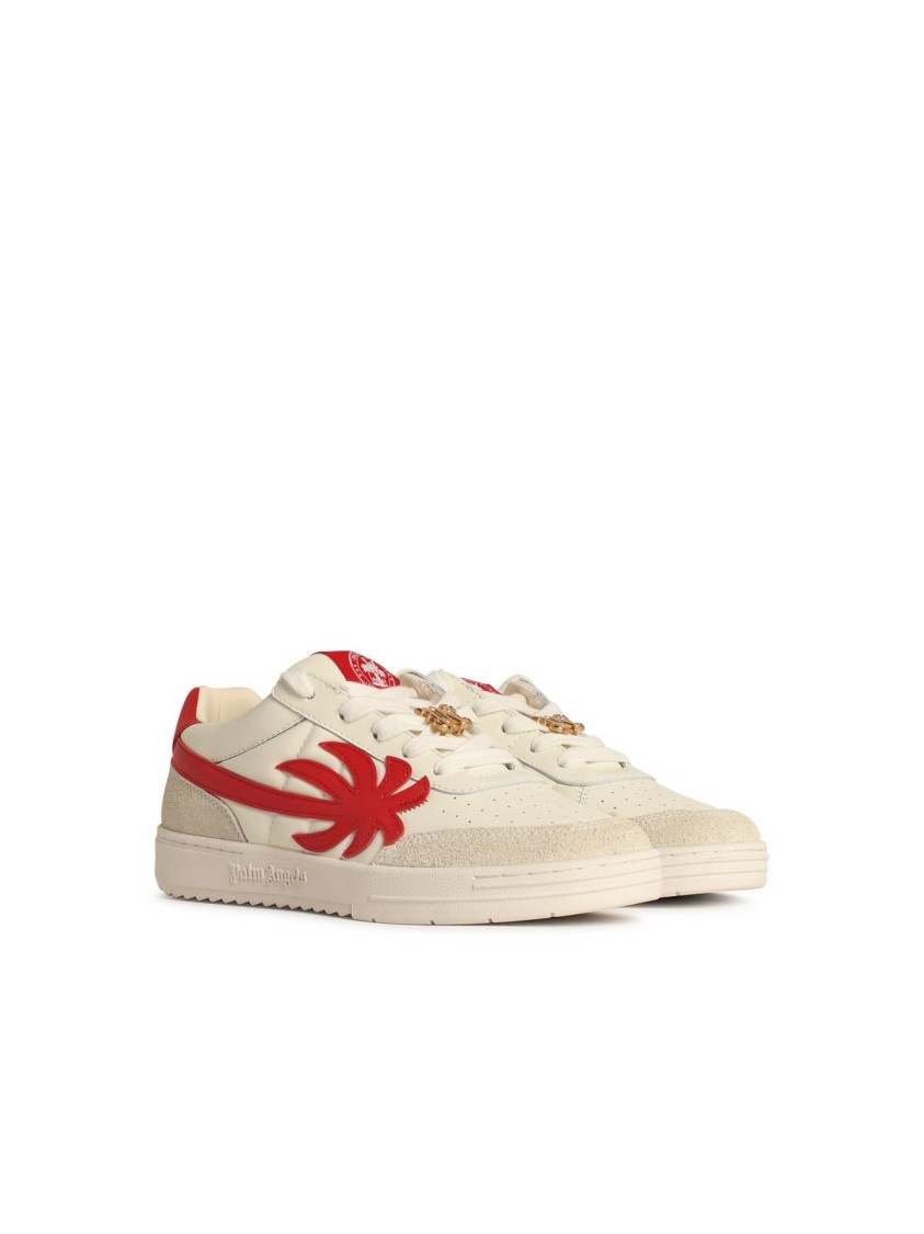 Palm Angels Palm White Leather Sneakers In White