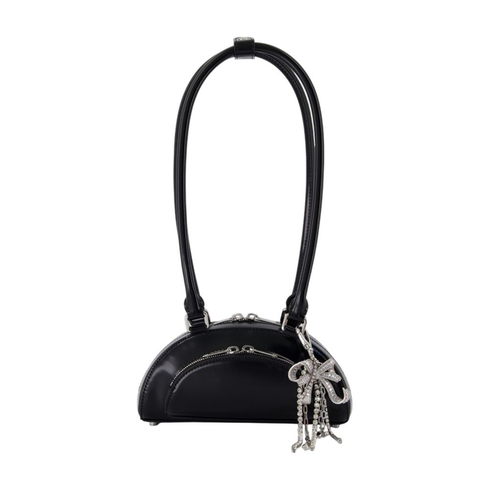 Self-portrait Mini With Charm Shoulder Bag - Leather - Black
