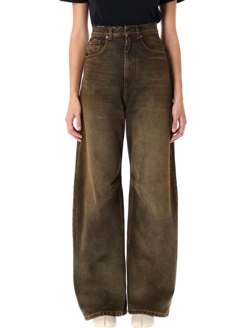 Shop Mm6 Maison Margiela Mm6 By Maison Margiela 5-pocket Denim Trousers In Green