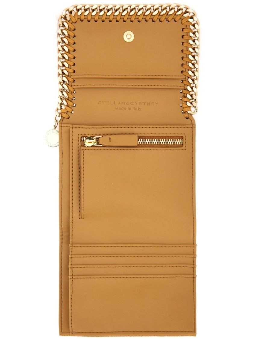 Stella Mccartney Falabella Tri-fold Wallet In Yellow