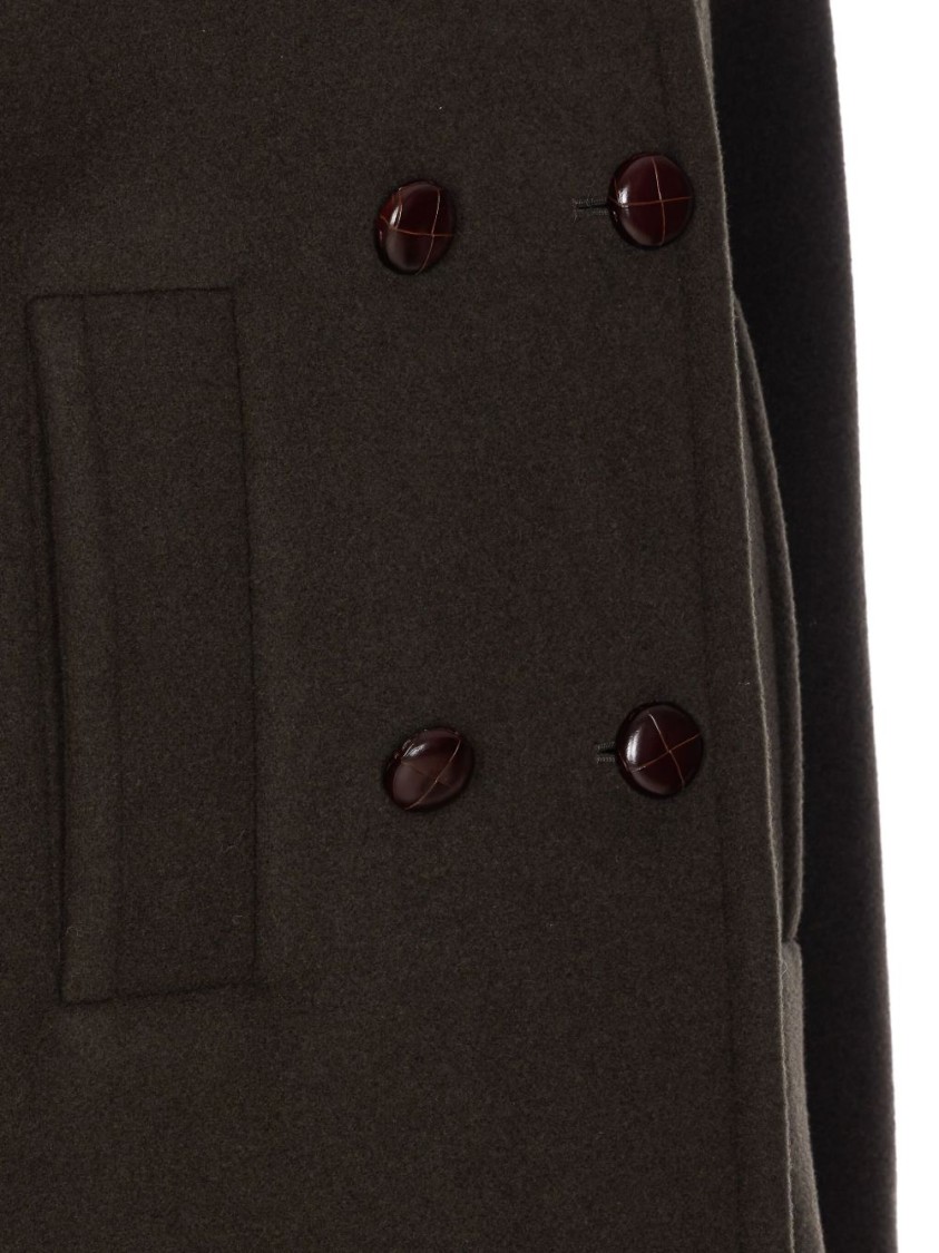 Isabel Marant Étoile Double-breasted Brown Coat With Structured Collar In Multi
