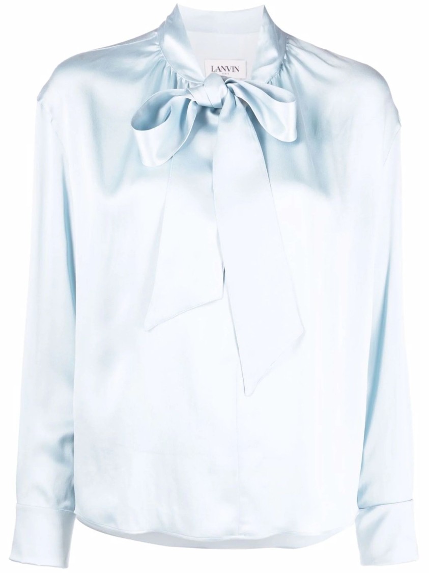 Lanvin Satin Top Sleeves Bow Detail In Multi