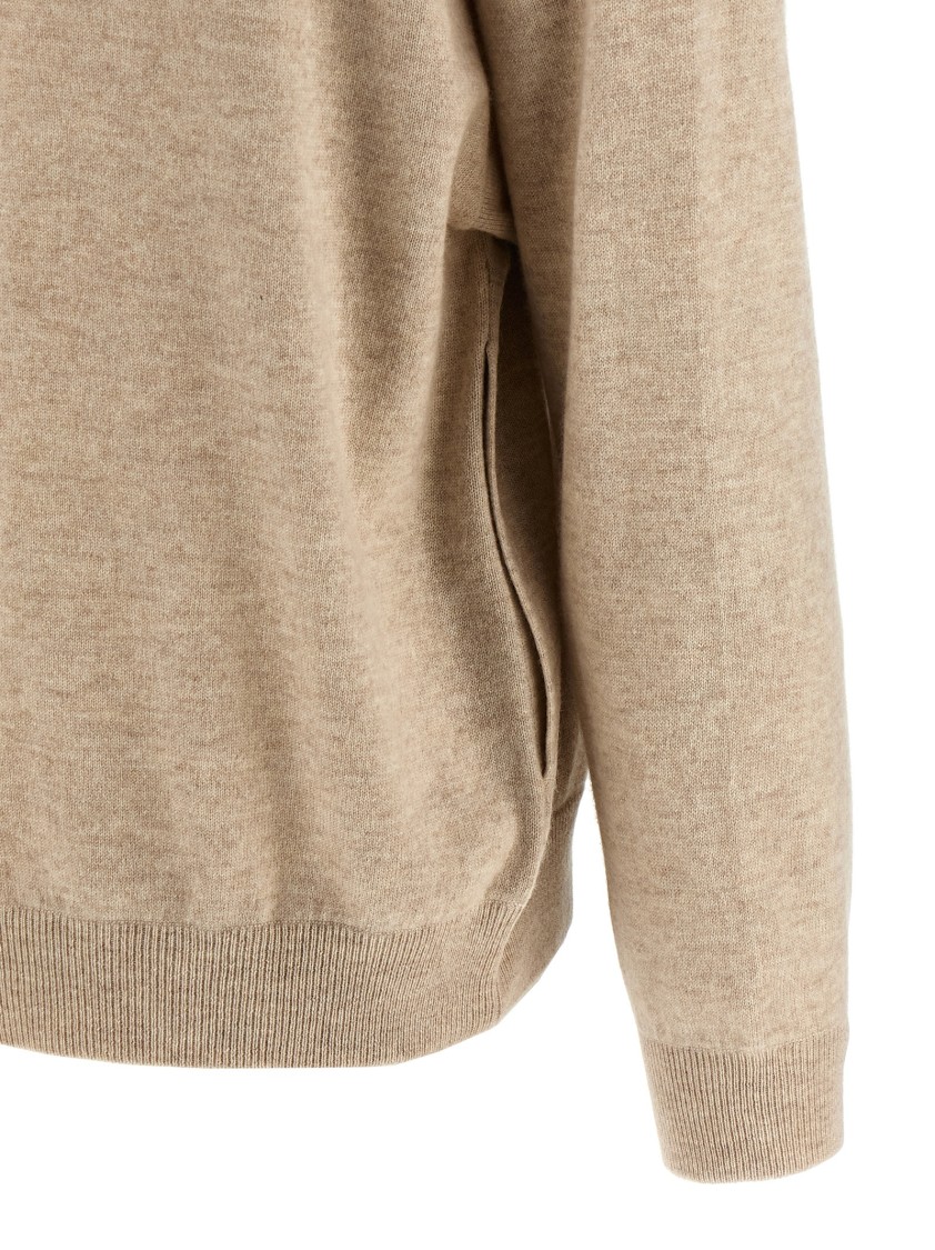 Brunello Cucinelli Relaxed-fit Cashmere Hoodie With Front Zip Closure In Nude