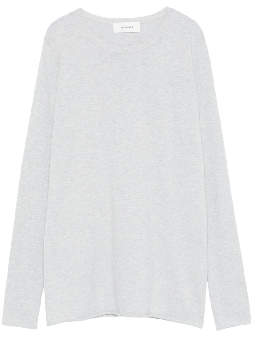 Lisa Yang Light Grey Knit Maurie Sweater In White