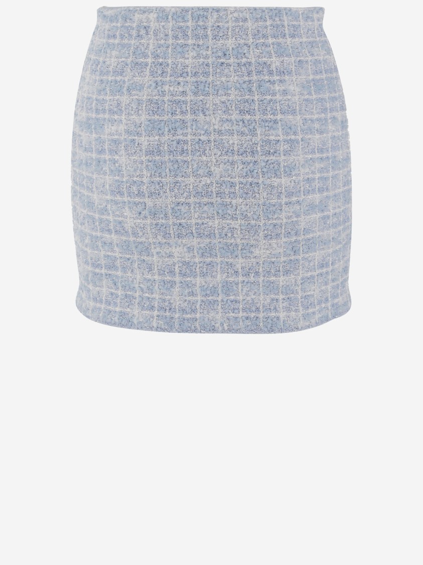Self-portrait Self Portrait Women Light Blue Sequin Check Tweed Mini Skirt