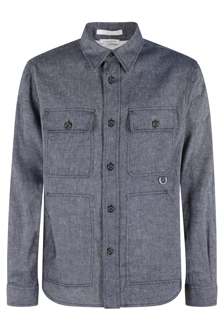 Shop Paolo Pecora Over-sized Denim Shirt In Blue