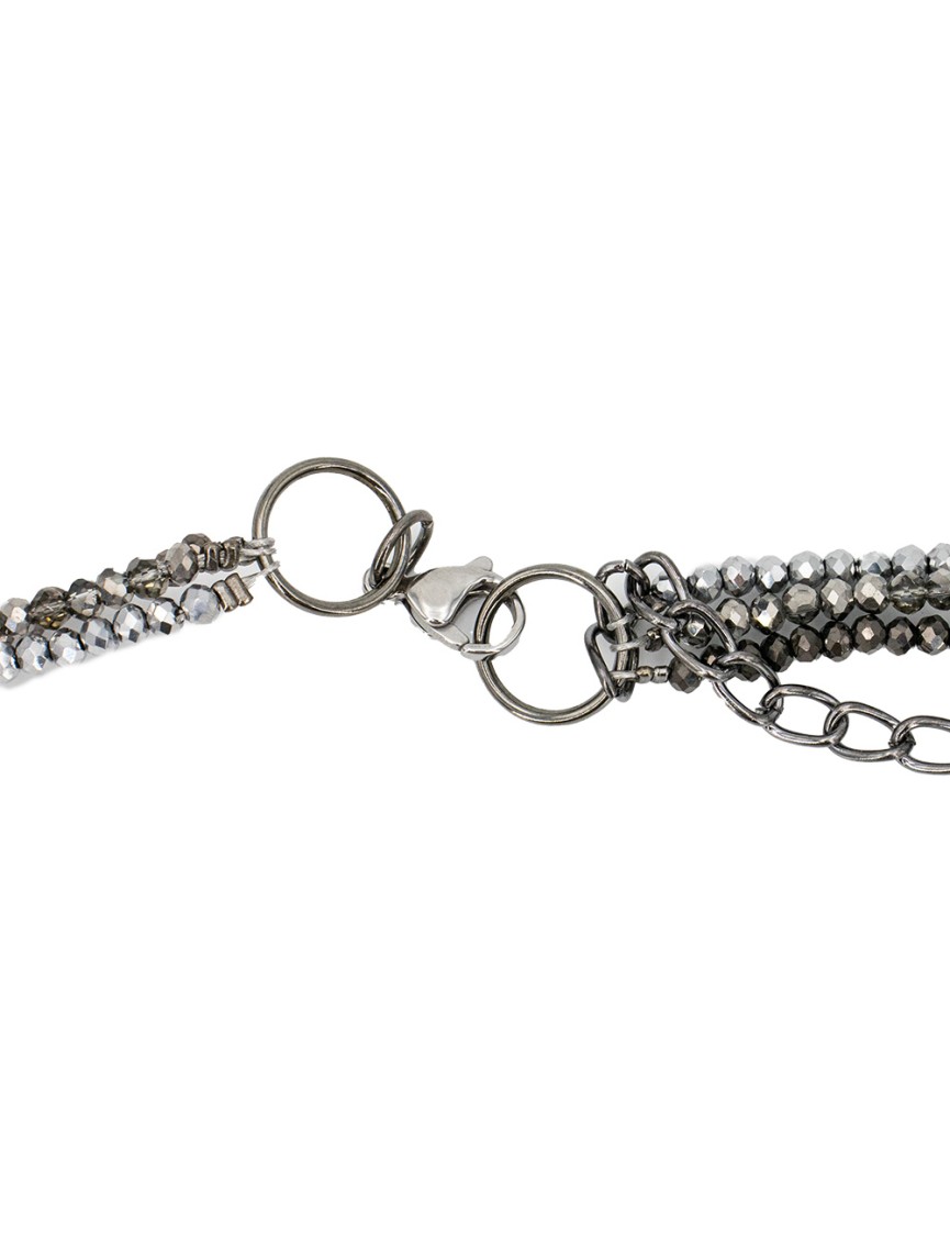Panicale Multi-strand Necklace With Faceted Beads In Silver In Silver