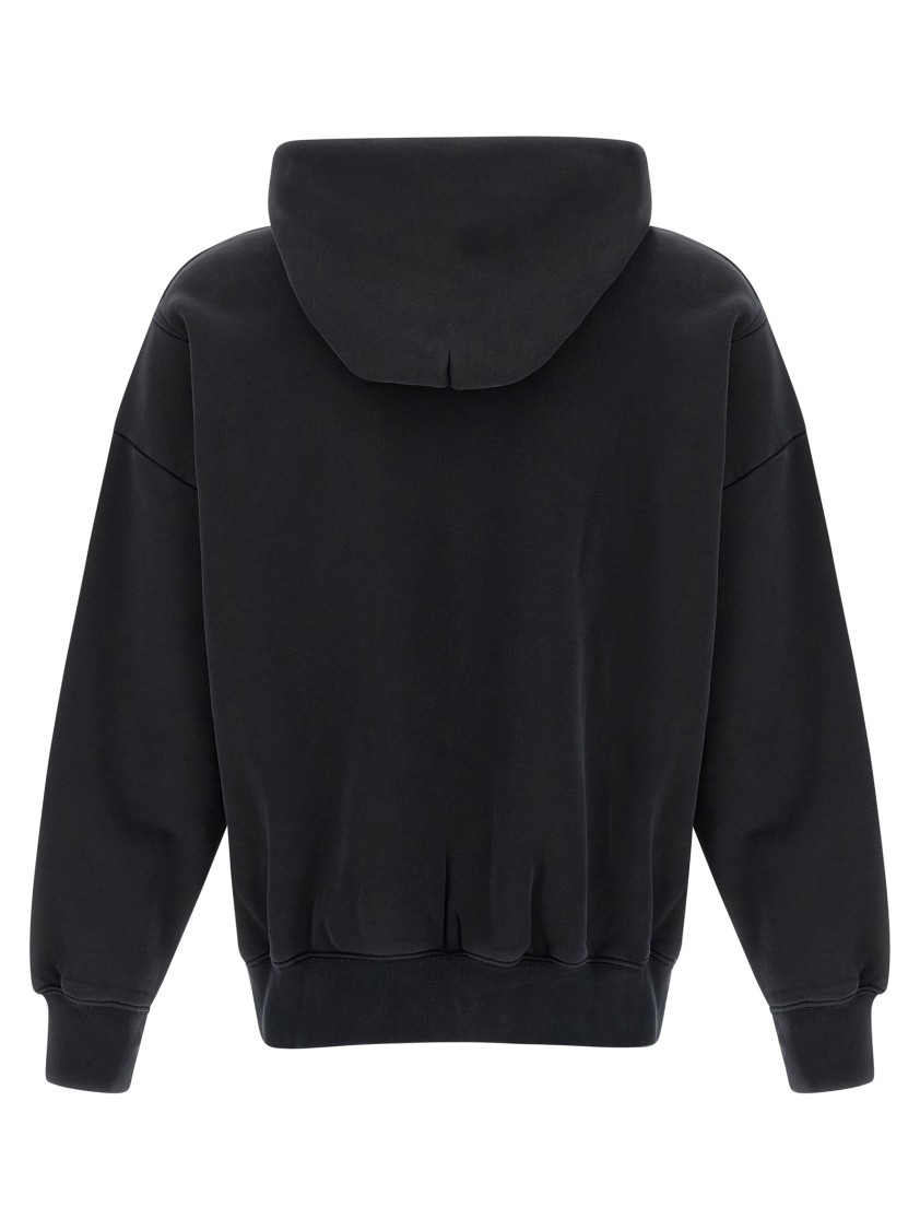 Purple Heavy Cotton Hoodie In Black