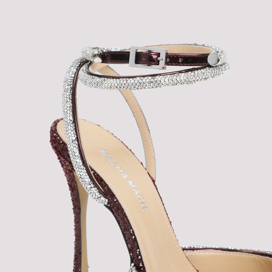 Mach&mach Maroon Pointed Toe Heels In Burgundy