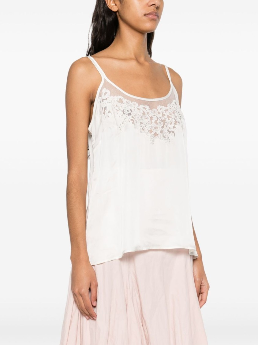 Twinset White Top With Thin Shoulder Straps In White