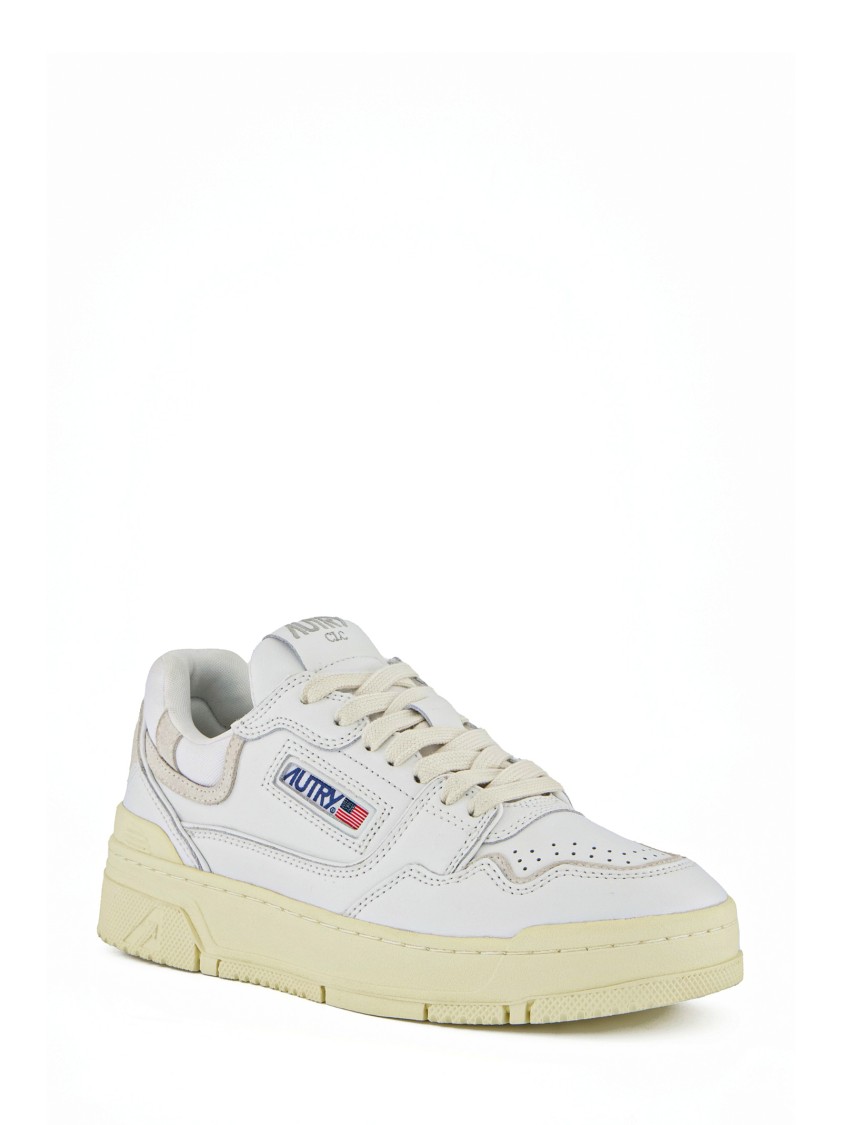 Autry White Sneakers With Smooth And Suede Textures