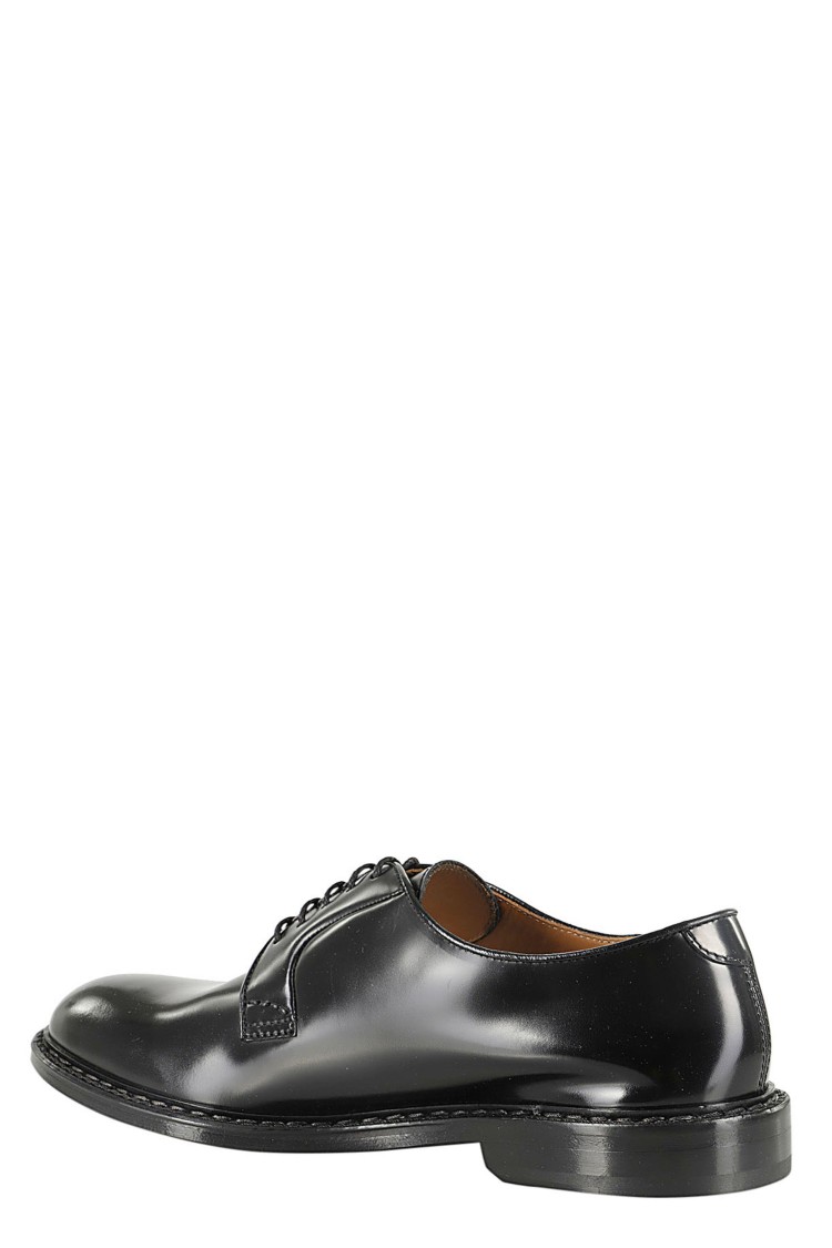 Doucal's Derby Lace-ups In Dark Brown Leather