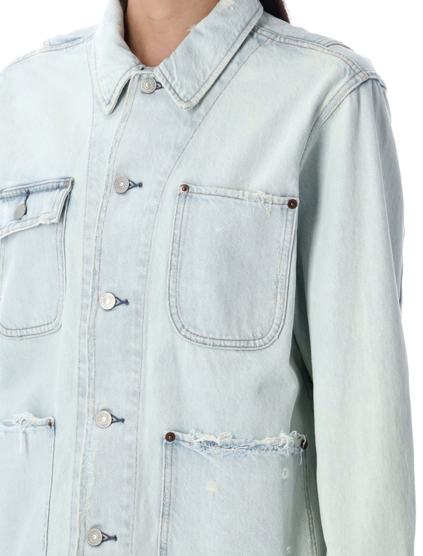 Shop Polo Ralph Lauren Distressed Denim Utility Jacket