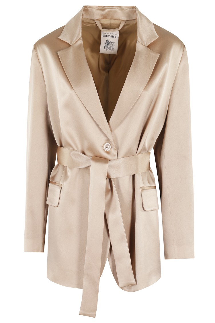 SEMICOUTURE SEMI COUTURE CHRISTIANA SATIN-FINISH BLAZER