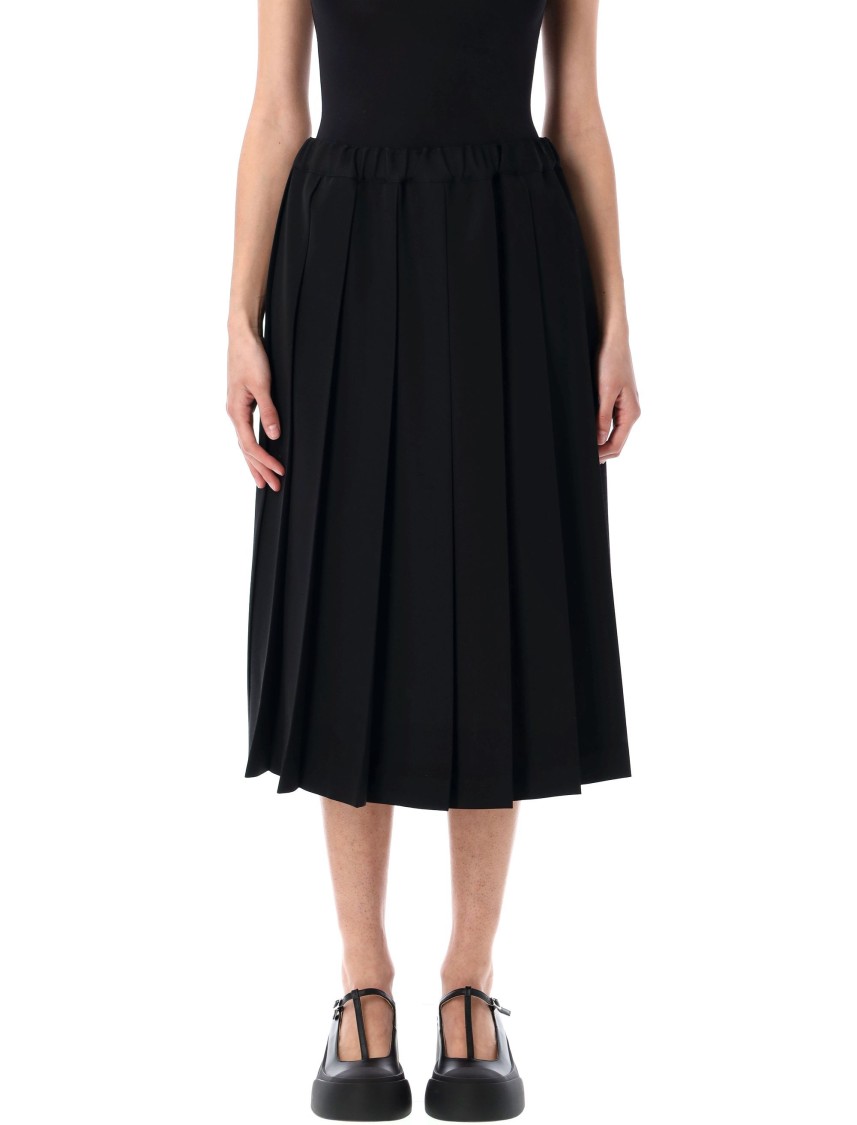 Shop Comme Des Garçons Pleated Midi Skirt