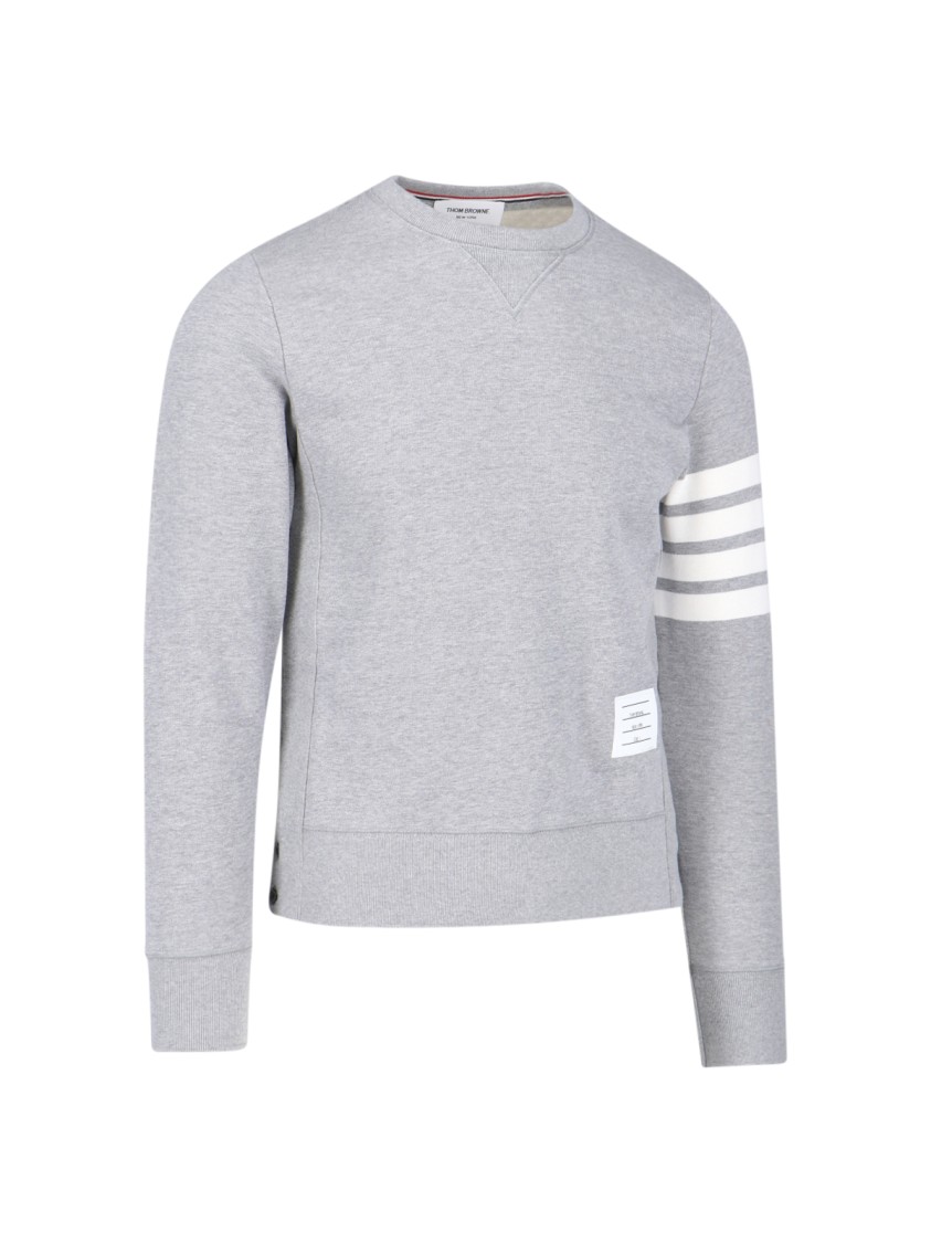 Shop Thom Browne '4-bar' Crewneck Sweatshirt – Grey