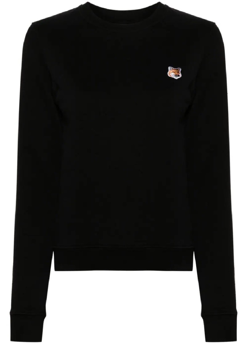 Maison Kitsuné Fox Head Patch Regular Sweatshirt In Black
