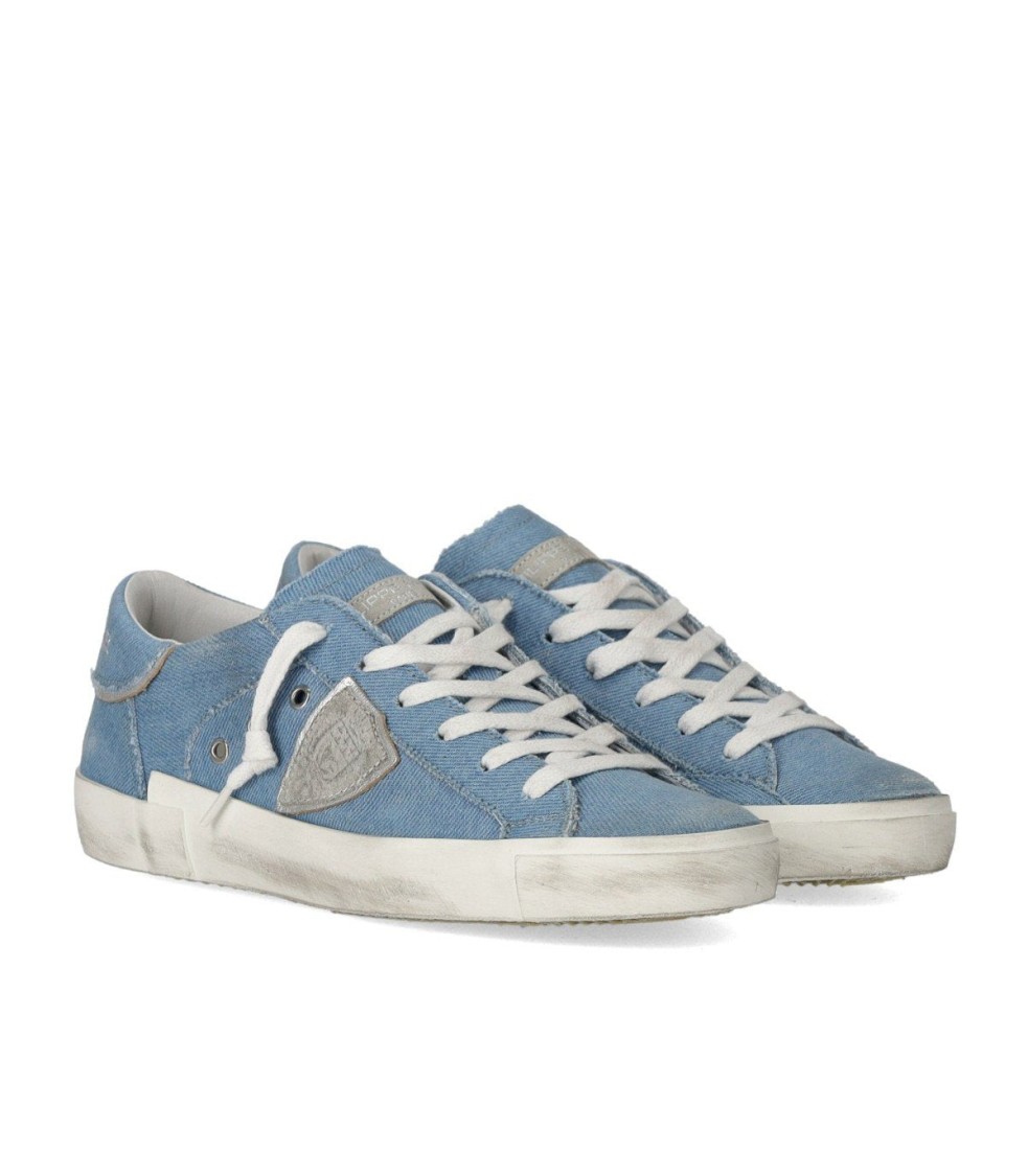 Philippe Model Prsx Low Denim Bluette Sneaker In Blue