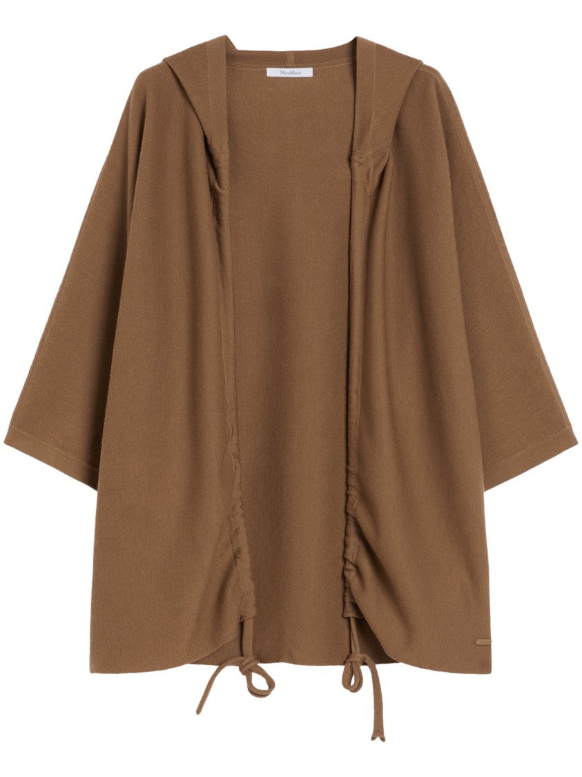 Max Mara Relaxed Oversized Brown Hoodie With Drawstring Closure In Brown