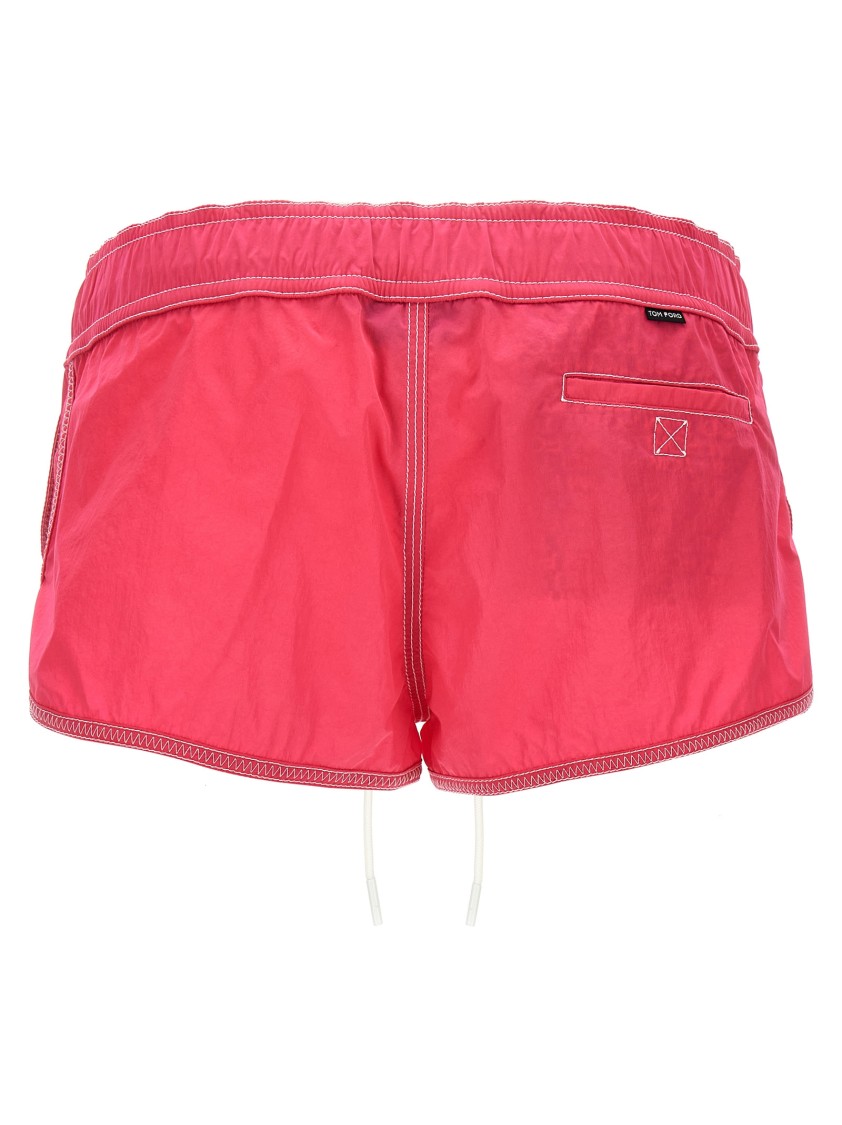 Tom Ford Logo Nylon Shorts Bermuda And Short Fuchsia In Pink