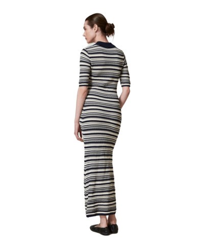 TWINSET TWIN-SET MAXI DRESS WITH STRIPED PATTERN
